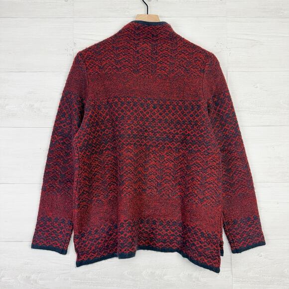 Habitat Mock Neck Sweater Womens Small Red Fair Isle Cozy Knit Pullover Holiday - Picture 6 of 14